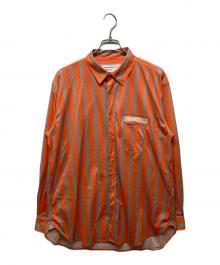 MOUNTAIN RESEARCH（マウンテンリサーチ）の古着「メッシュストライプシャツ」｜オレンジ×ベージュ