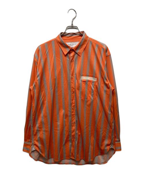 MOUNTAIN RESEARCH（マウンテンリサーチ）MOUNTAIN RESEARCH (マウンテンリサーチ) メッシュストライプシャツ オレンジ×ベージュ サイズ:XLの古着・服飾アイテム