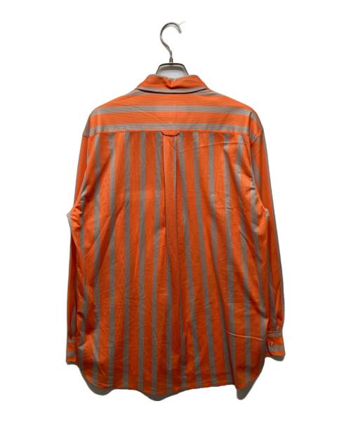 MOUNTAIN RESEARCH（マウンテンリサーチ）MOUNTAIN RESEARCH (マウンテンリサーチ) メッシュストライプシャツ オレンジ×ベージュ サイズ:XLの古着・服飾アイテム
