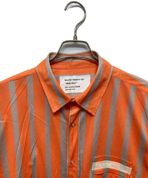 MOUNTAIN RESEARCH（マウンテンリサーチ）MOUNTAIN RESEARCH (マウンテンリサーチ) メッシュストライプシャツ オレンジ×ベージュ サイズ:XLの古着・服飾アイテム