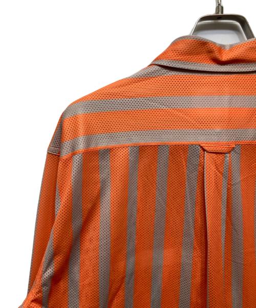 MOUNTAIN RESEARCH（マウンテンリサーチ）MOUNTAIN RESEARCH (マウンテンリサーチ) メッシュストライプシャツ オレンジ×ベージュ サイズ:XLの古着・服飾アイテム