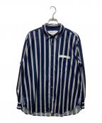 MOUNTAIN RESEARCHマウンテンリサーチ）の古着「メッシュストライプシャツ」｜ネイビー×グレー