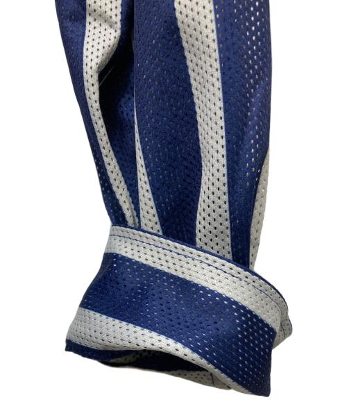 MOUNTAIN RESEARCH（マウンテンリサーチ）MOUNTAIN RESEARCH (マウンテンリサーチ) メッシュストライプシャツ ネイビー×グレー サイズ:XLの古着・服飾アイテム