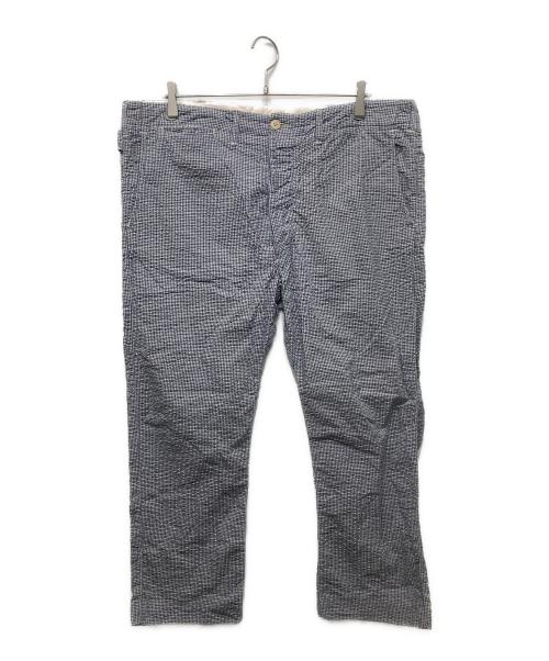 RRL（ダブルアールエル）RRL (ダブルアールエル) サイドベルトギンガムチェックシアサッカーパンツ ブルー×ホワイト サイズ:40の古着・服飾アイテム