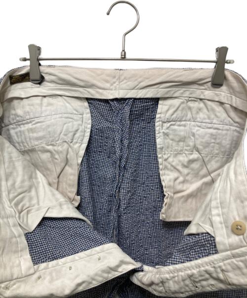 RRL（ダブルアールエル）RRL (ダブルアールエル) サイドベルトギンガムチェックシアサッカーパンツ ブルー×ホワイト サイズ:40の古着・服飾アイテム