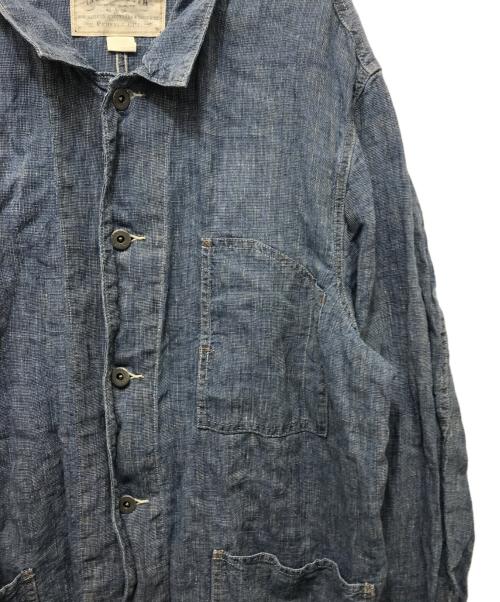 RRL（ダブルアールエル）RRL (ダブルアールエル) リネンシャンブレーカバーオール ブルー サイズ:XLの古着・服飾アイテム