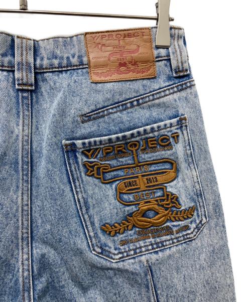 Y. PROJECT（ワイプロジェクト）Y. PROJECT (ワイプロジェクト) ロゴ刺繍ブーツカットデニムパンツ インディゴ サイズ:28の古着・服飾アイテム