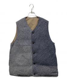 VISVIM（ビズビム）の古着「KORA DOWN VEST VT.SHIBORI」｜ネイビー×ベージュ