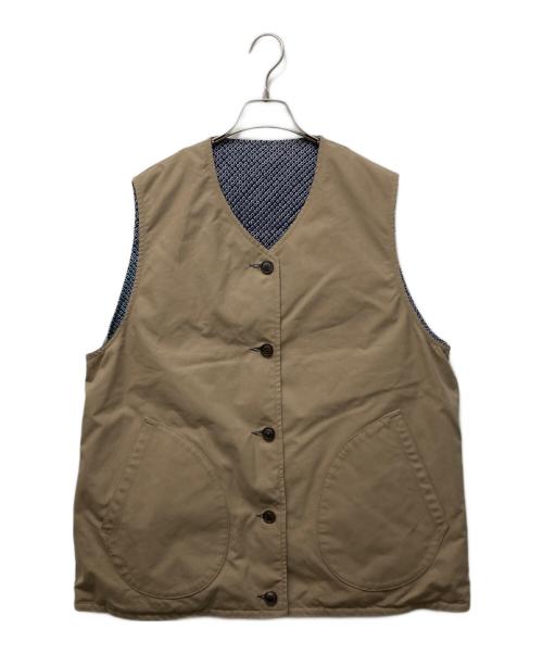 VISVIM（ビズビム）VISVIM (ビズビム) KORA DOWN VEST VT.SHIBORI ネイビー×ベージュ サイズ:4の古着・服飾アイテム