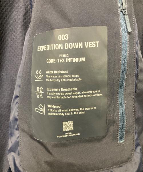 DAIWA PIER39（ダイワ ピア39）DAIWA PIER39 (ダイワ ピア39) EXPEDITION DOWN VEST GORE-TEX ネイビー サイズ:Lの古着・服飾アイテム