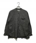 nestrobe confectネストローブ コンフェクト）の古着「コットンリネン ネップピンチェックシャツ」｜グレー