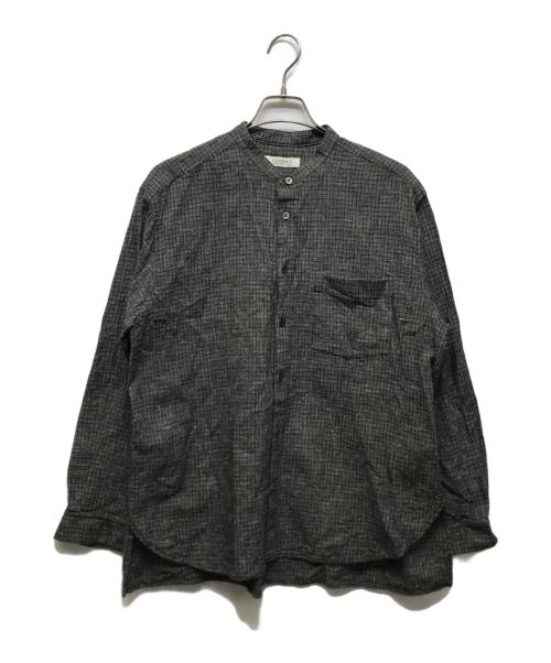nestrobe confect（ネストローブ コンフェクト）nestrobe confect (ネストローブ コンフェクト) コットンリネン ネップピンチェックシャツ グレー サイズ:3の古着・服飾アイテム