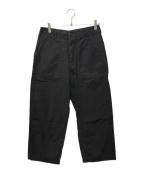 CIOTAシオタ）の古着「スビンコットンバックサテンベイカーパンツ」｜ブラック