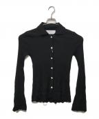 MURRALミューラル）の古着「Emerge flower knit shirt cardigan」｜ブラック