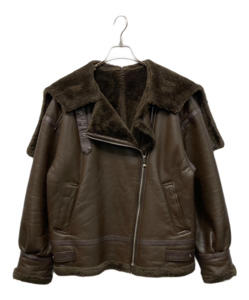 MAISON SPECIAL（メゾンスペシャル）MAISON SPECIAL (メゾンスペシャル) ヴィーガンレザーフライトジャケット ブラウン サイズ:Mの古着・服飾アイテム