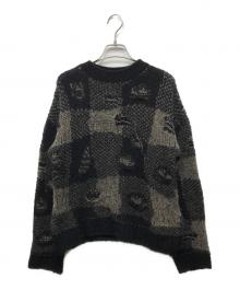 OUR LEGACY（アワーレガシー）の古着「SONAR ROUNDNECK チェックニット」｜ブラック×ベージュ