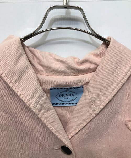 PRADA（プラダ）PRADA (プラダ) トライアングルロゴデニムコート ピンク サイズ:SIZE 38の古着・服飾アイテム