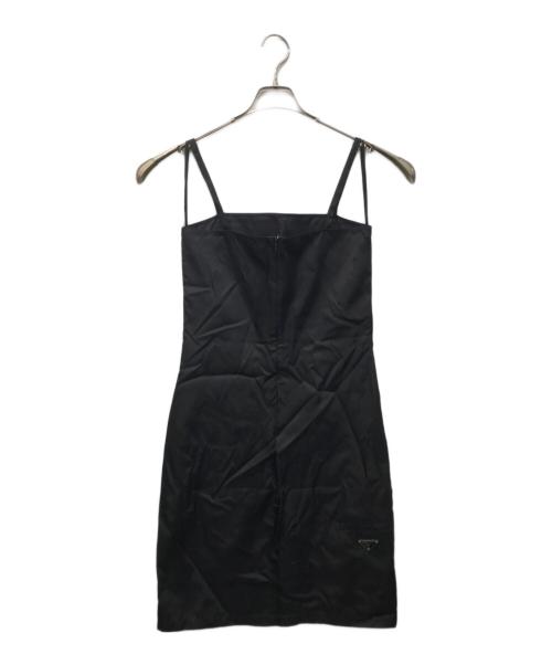 PRADA（プラダ）PRADA (プラダ) トライアングルロゴキャミワンピース ブラック サイズ:SIZE 38の古着・服飾アイテム
