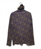 PRADAプラダ）の古着「総柄タートルネックニット」｜ブルー×イエロー