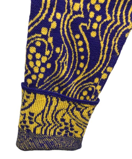 PRADA（プラダ）PRADA (プラダ) 総柄タートルネックニット ブルー×イエロー サイズ:SIZE 40の古着・服飾アイテム