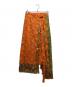 LOEWE（ロエベ）の古着「総柄リネンラップスカート」｜オレンジ