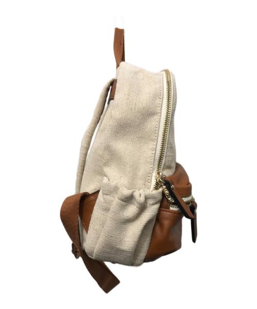 Chloe（クロエ）Chloe (クロエ) キャンバス切替リュックサック ホワイトの古着・服飾アイテム