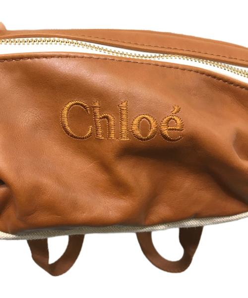 Chloe（クロエ）Chloe (クロエ) キャンバス切替リュックサック ホワイトの古着・服飾アイテム