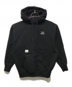 WTAPSダブルタップス）の古着「ロゴ刺繍プルオーバーパーカー」｜ブラック