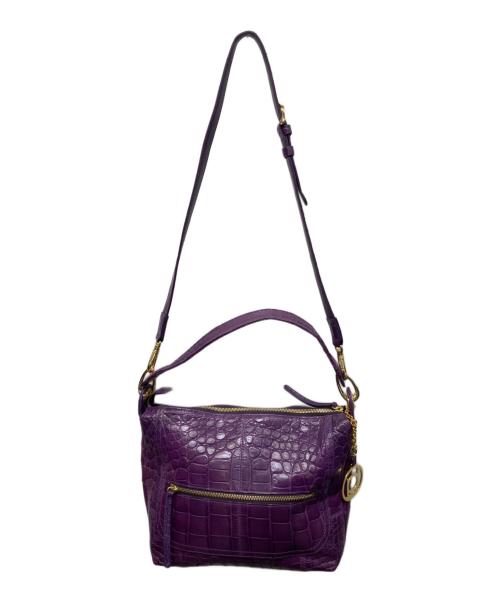 BEAUGRAND（ボーグラン）BEAUGRAND (ボーグラン) クロコダイルショルダーバッグ パープルの古着・服飾アイテム