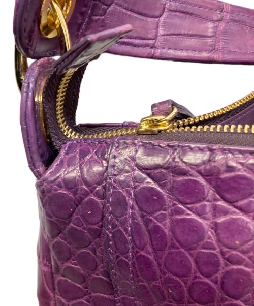 BEAUGRAND（ボーグラン）BEAUGRAND (ボーグラン) クロコダイルショルダーバッグ パープルの古着・服飾アイテム