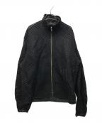 seven by sevenセブンバイセブン）の古着「STAND COLLAR MACRAME LEATHER BLOUSON」｜ブラック