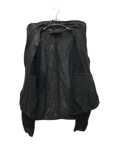 seven by seven（セブンバイセブン）SEVEN BY SEVEN (セブンバイセブン) STAND COLLAR MACRAME LEATHER BLOUSON ブラック サイズ:Mの古着・服飾アイテム