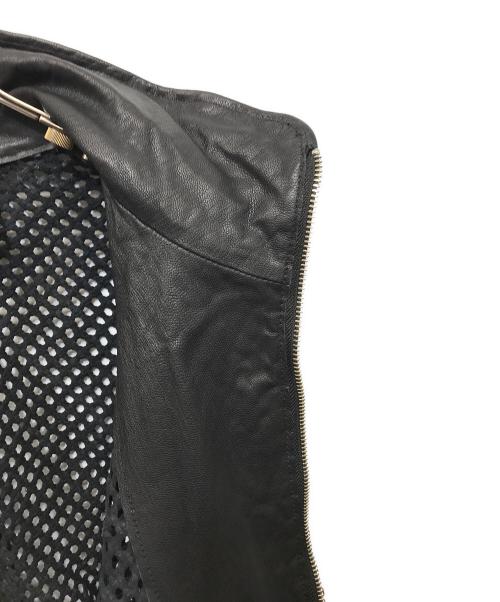 seven by seven（セブンバイセブン）SEVEN BY SEVEN (セブンバイセブン) STAND COLLAR MACRAME LEATHER BLOUSON ブラック サイズ:Mの古着・服飾アイテム