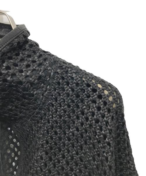 seven by seven（セブンバイセブン）SEVEN BY SEVEN (セブンバイセブン) STAND COLLAR MACRAME LEATHER BLOUSON ブラック サイズ:Mの古着・服飾アイテム