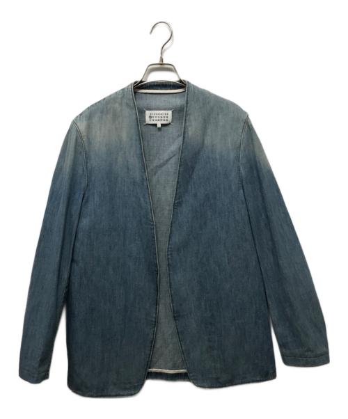 Maison Margiela（メゾンマルジェラ）Maison Margiela (メゾンマルジェラ) ノーカラーデニムジャケット インディゴ サイズ:４６の古着・服飾アイテム