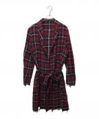 UNDERCOVERアンダーカバー）の古着「Slash Magazine期 チェックネルガウンコート」｜レッド