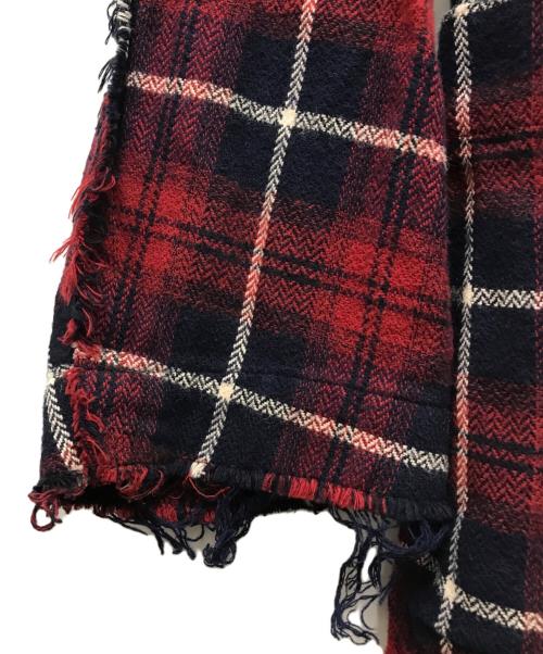 UNDERCOVER（アンダーカバー）UNDERCOVER (アンダーカバー) Slash Magazine期 チェックネルガウンコート レッド サイズ:2の古着・服飾アイテム