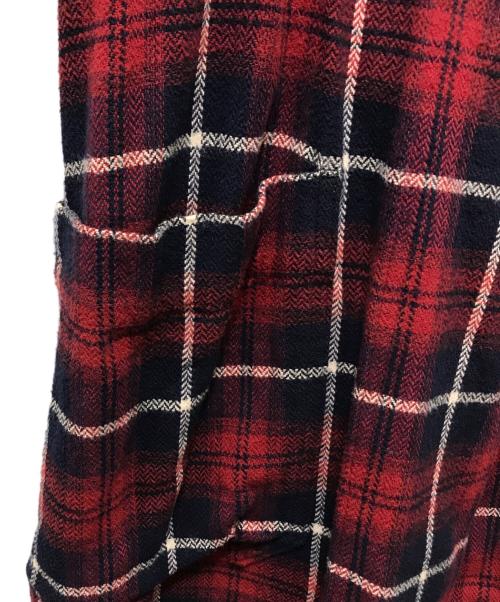 UNDERCOVER（アンダーカバー）UNDERCOVER (アンダーカバー) Slash Magazine期 チェックネルガウンコート レッド サイズ:2の古着・服飾アイテム
