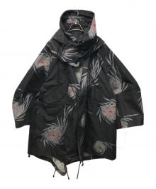 UNDERCOVER（アンダーカバー）の古着「転写ウェザーフード付ノーカラーショートモッズコート」｜ブラック