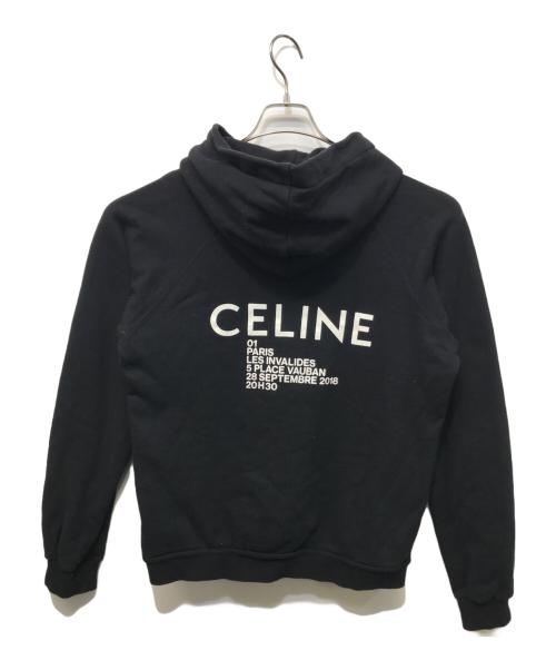 CELINE（セリーヌ）CELINE (セリーヌ) バックロゴプルオーバーパーカー ブラック サイズ:SIZE Mの古着・服飾アイテム