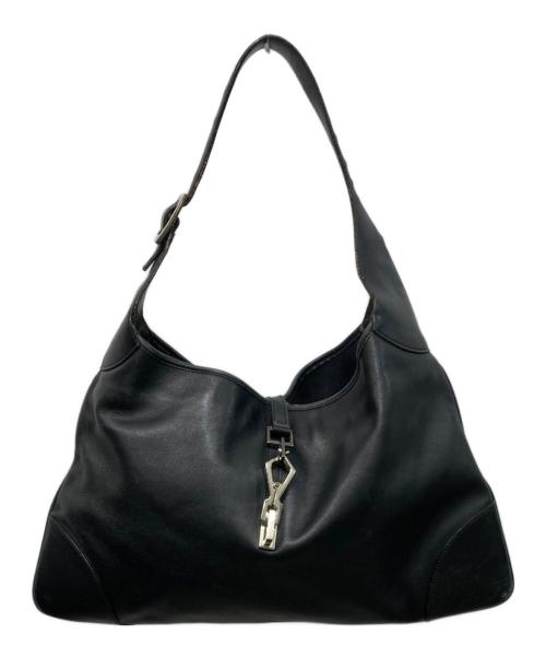 GUCCI（グッチ）GUCCI (グッチ) ジャッキー レザーワンショルダーバッグ ブラックの古着・服飾アイテム