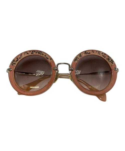 MIU MIU（ミュウミュウ）MIU MIU (ミュウミュウ) ビジューサングラス ピンク サイズ:49□28 140の古着・服飾アイテム