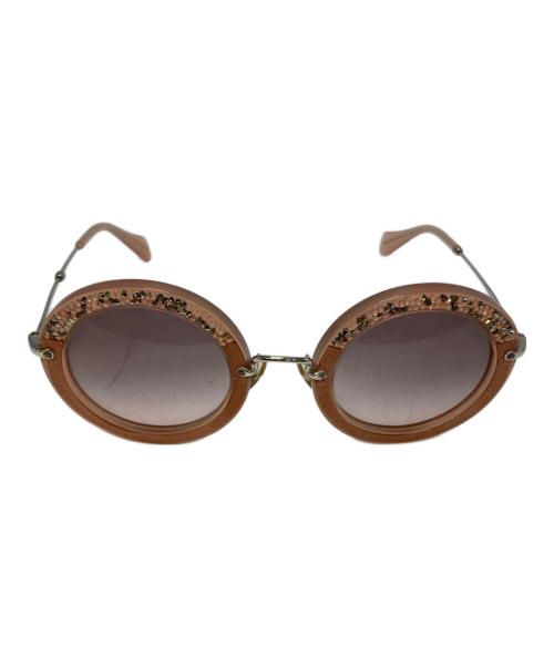 MIU MIU（ミュウミュウ）MIU MIU (ミュウミュウ) ビジューサングラス ピンク サイズ:49□28 140の古着・服飾アイテム