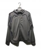 san san gearサンサンギア）の古着「OVERLOCK MESH ZIP-UP」｜グレー