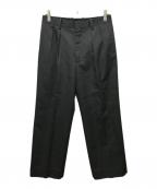 AURALEEオーラリー）の古着「WOOL KIDMOHAIR GABARDINE WIDE SLACKS」｜ダークグリーン