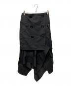 sacaiサカイ）の古着「Double Breasted Asymmetry Skirt」｜ブラック