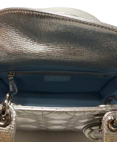 Christian Dior（クリスチャン ディオール）Christian Dior (クリスチャン ディオール) マイレディーディオール カナージュ ハンドバッグ スモール シルバーの古着・服飾アイテム