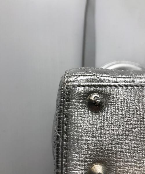 Christian Dior（クリスチャン ディオール）Christian Dior (クリスチャン ディオール) マイレディーディオール カナージュ ハンドバッグ スモール シルバーの古着・服飾アイテム