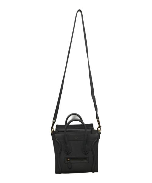 CELINE（セリーヌ）CELINE (セリーヌ) ラゲージ ナノショッパー ハンドバッグ ドラムカーフスキン グレーの古着・服飾アイテム