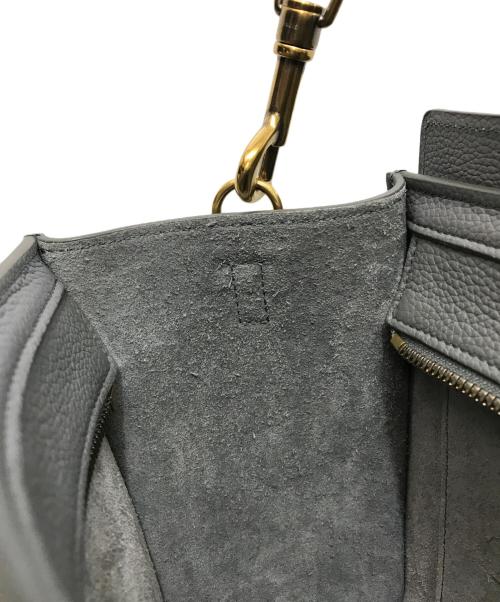 CELINE（セリーヌ）CELINE (セリーヌ) ラゲージ ナノショッパー ハンドバッグ ドラムカーフスキン グレーの古着・服飾アイテム